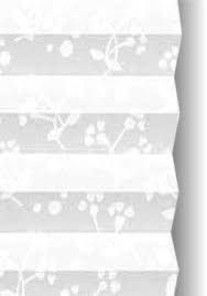 white patterned pleated blind